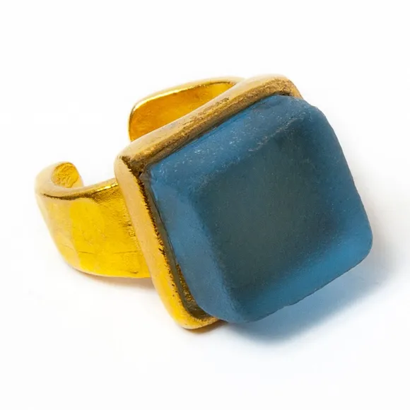 Periwinkle Upcycled Glass Ring