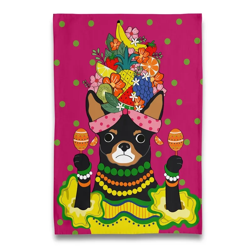 Carmen Chihuahua Tea Towel