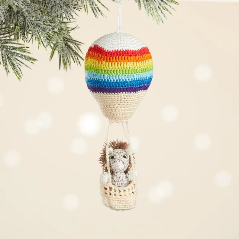 Hedgehog Balloonist Ornament