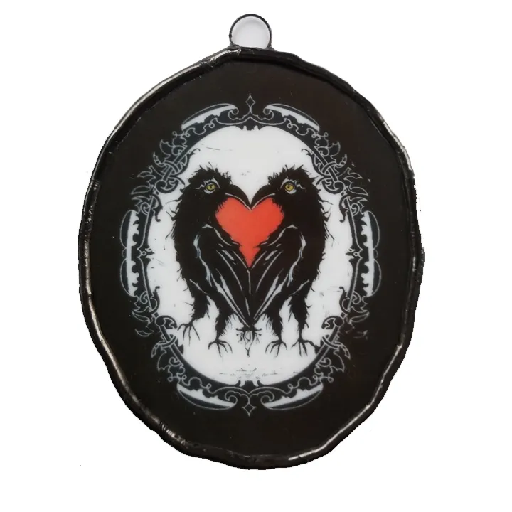 Crow Heart Art Glass