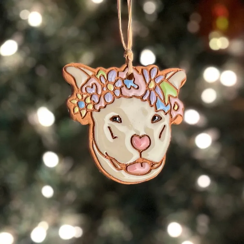 Pitty Dog Clay Ornament