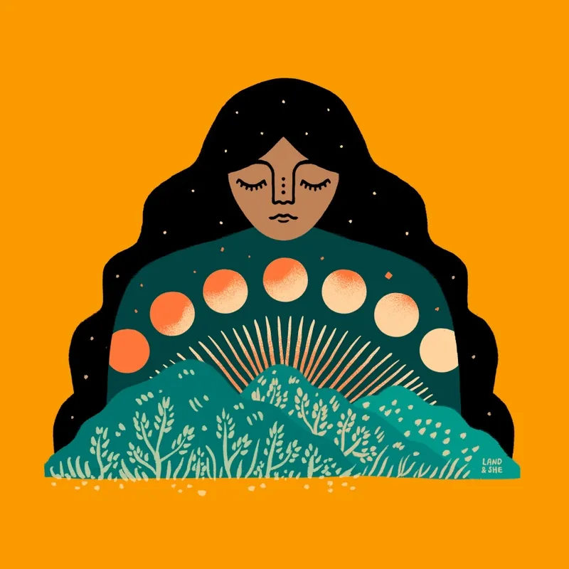 Lunar Eclipse Lady 8x8 Art Print