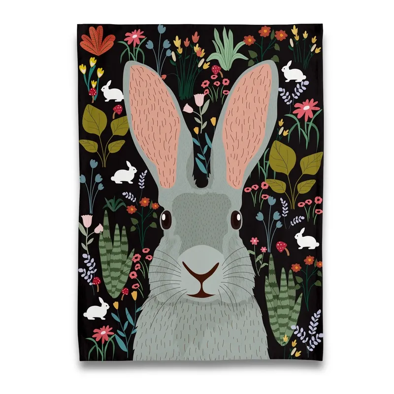 Garden Bunnies Tea Towel