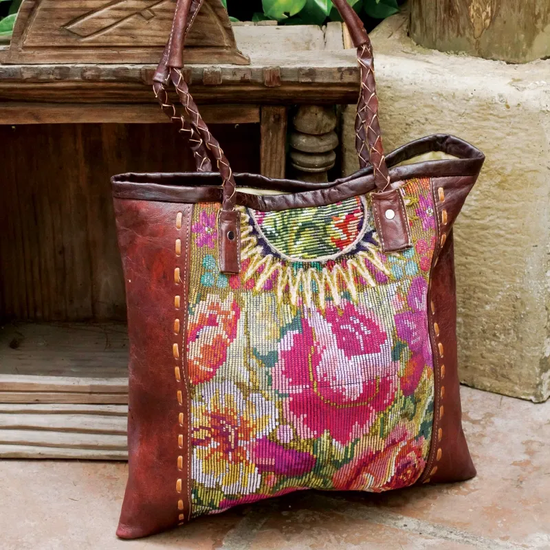 Huipile Leather Tote