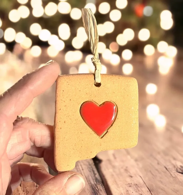 Heart NM Clay Ornament