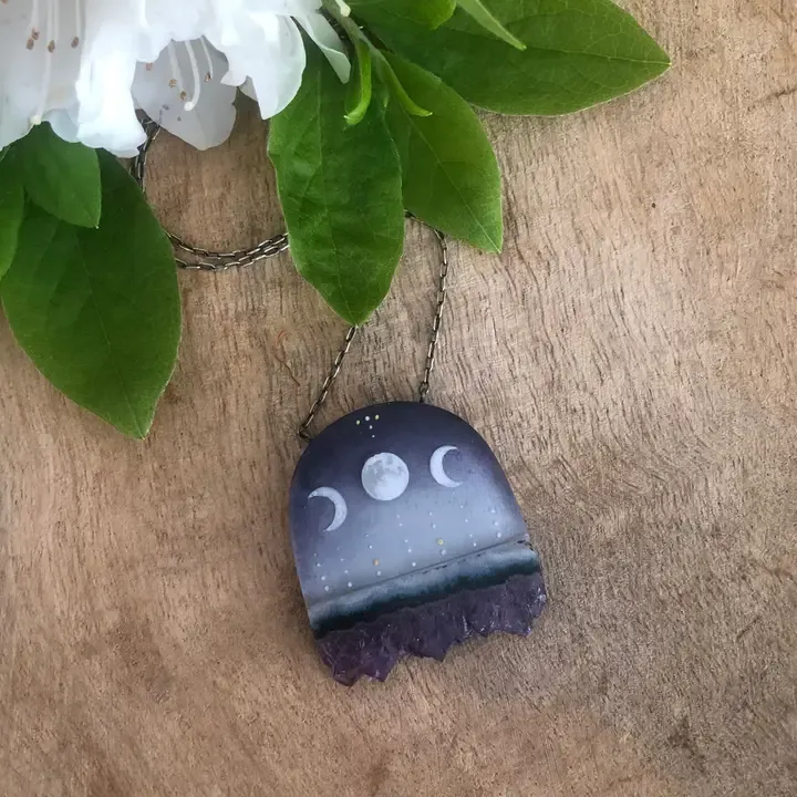 Moon Phase Crystal Necklace