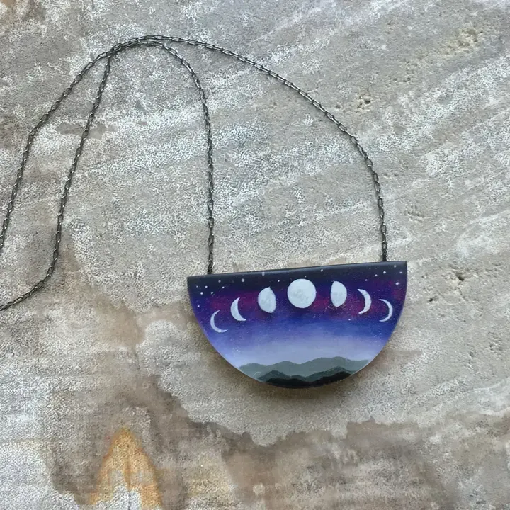 Mountain Moon Phases Necklace
