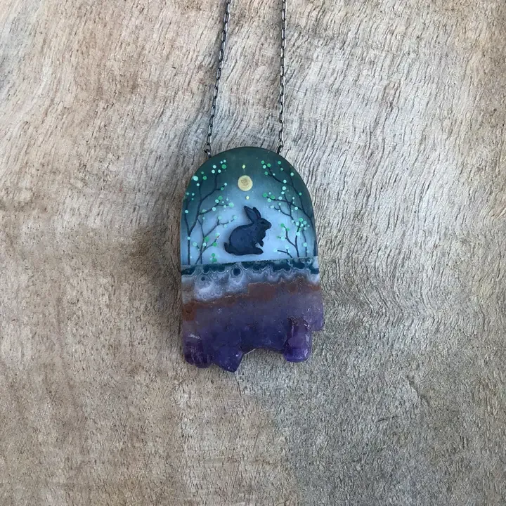 Spring Rabbit Crystal Necklace