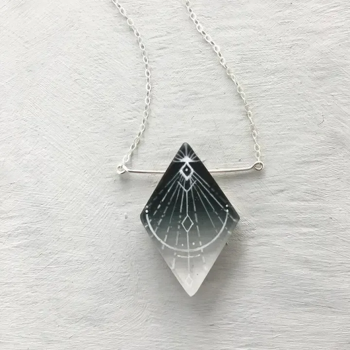 Rays Painted Necklace