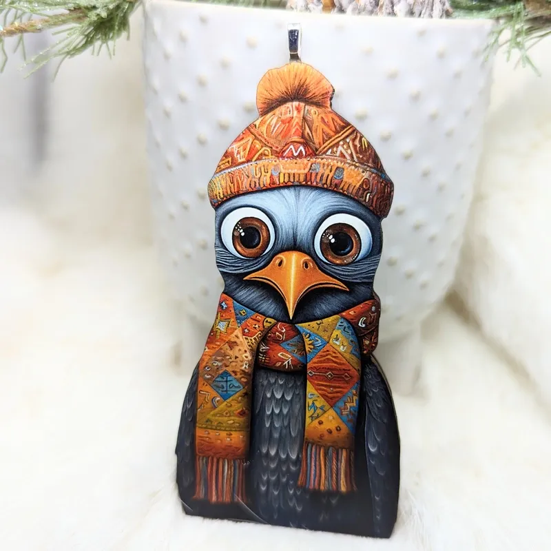 Hipster Bird Ornament