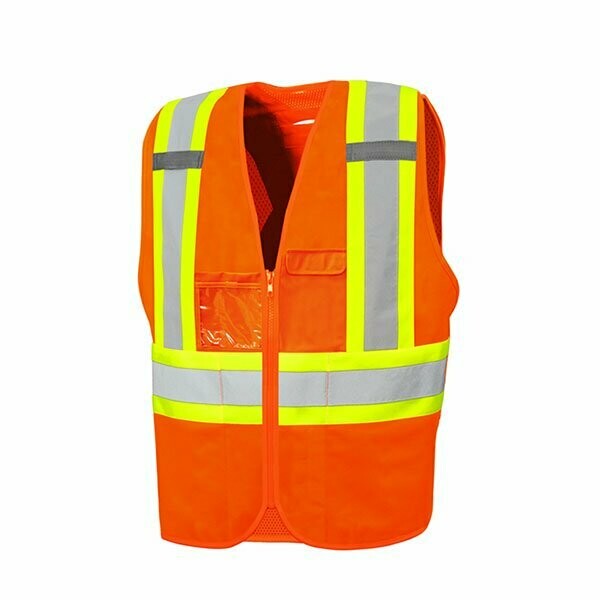 Solid Front/Mesh Back Traffic Vest