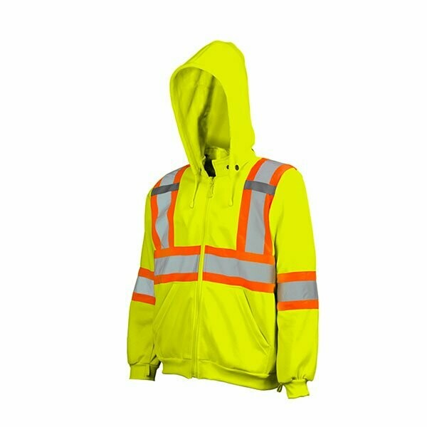 Traffic Hoodie with Detachable Hood, Colour: Lime Green