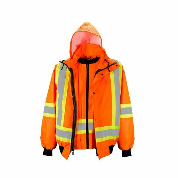 6-in-1 Winter Traffic Bomber, Colour: Orange