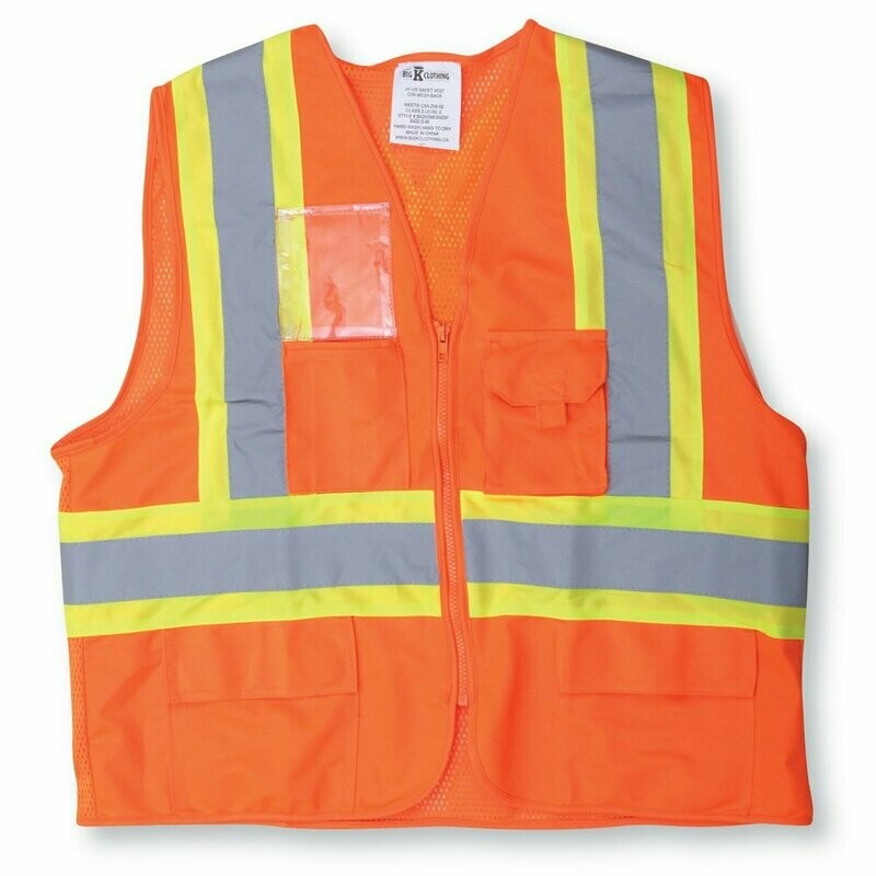 100% Polyester Mesh and Zipper Safety Vest