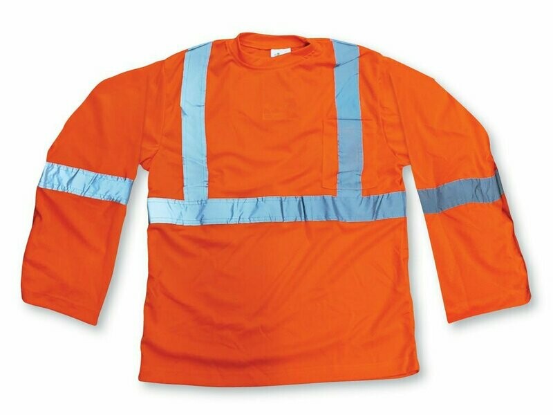 100% Soft Polyester Long Sleeve Traffic Safety T-Shirt