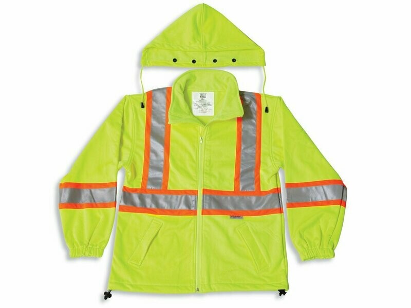 Soft Shell Polyester Water Resistant Jacket with Detachable Hood