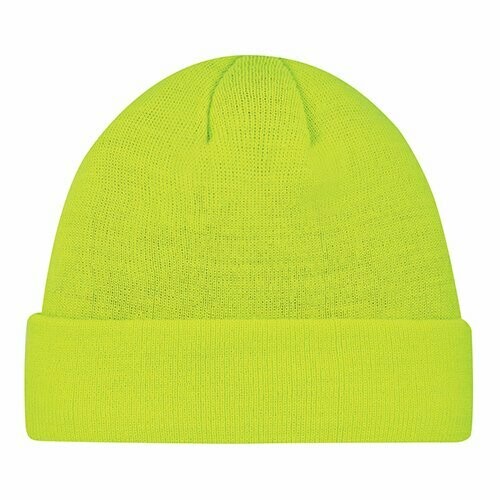 Acrylic/Polyester Micro Fleece Cuff Toque, Colour: Safety Green