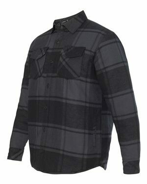 Burnside Quilted Flannel Jacket, Colour: Black Plaid