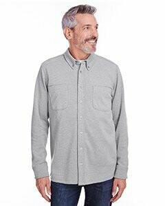 Harriton StainBloc Pique Fleece Shirt-Jacket, Colour: Grey Heather
