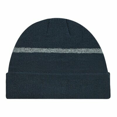 Cuff Toque (Reflective, Safety), Colours: Navy/Reflective Grey