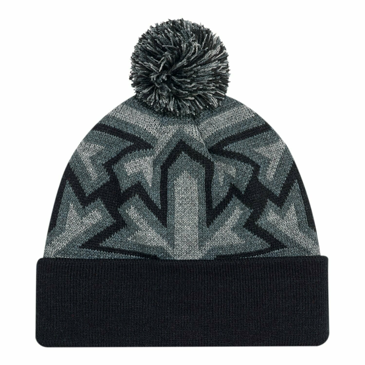 Acrylic Cuff Toque, Colours: Black/Charcoal/Slate