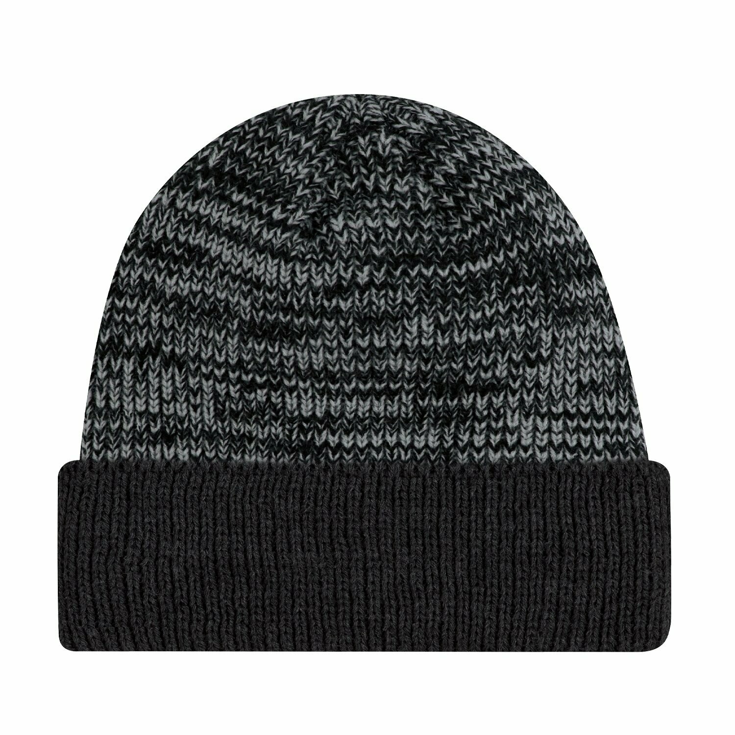 Acrylic Cuff Toque, Colours: Black/Grey