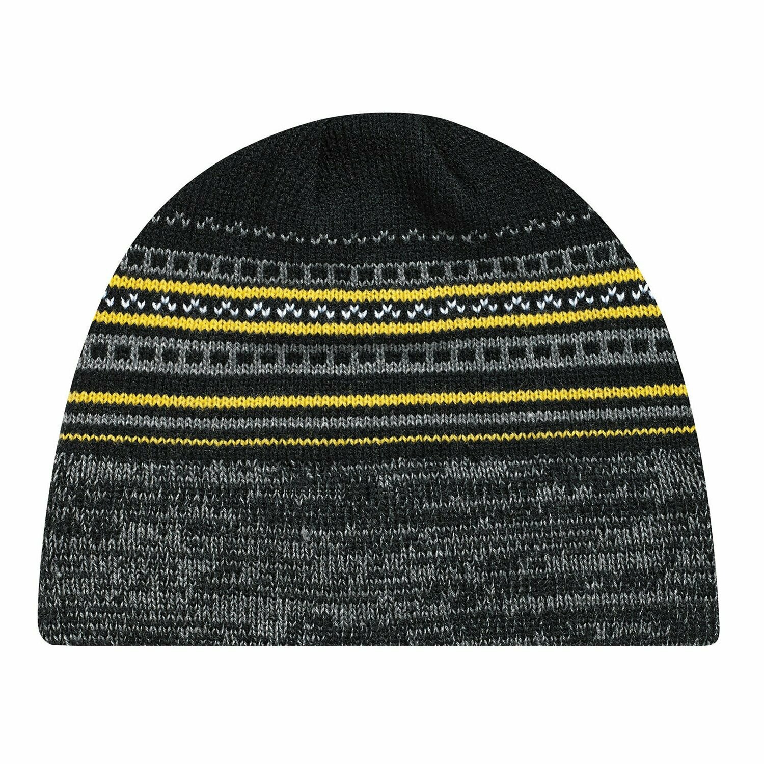 Acrylic Cuff Toque, Colours: Black/Slate/Gold