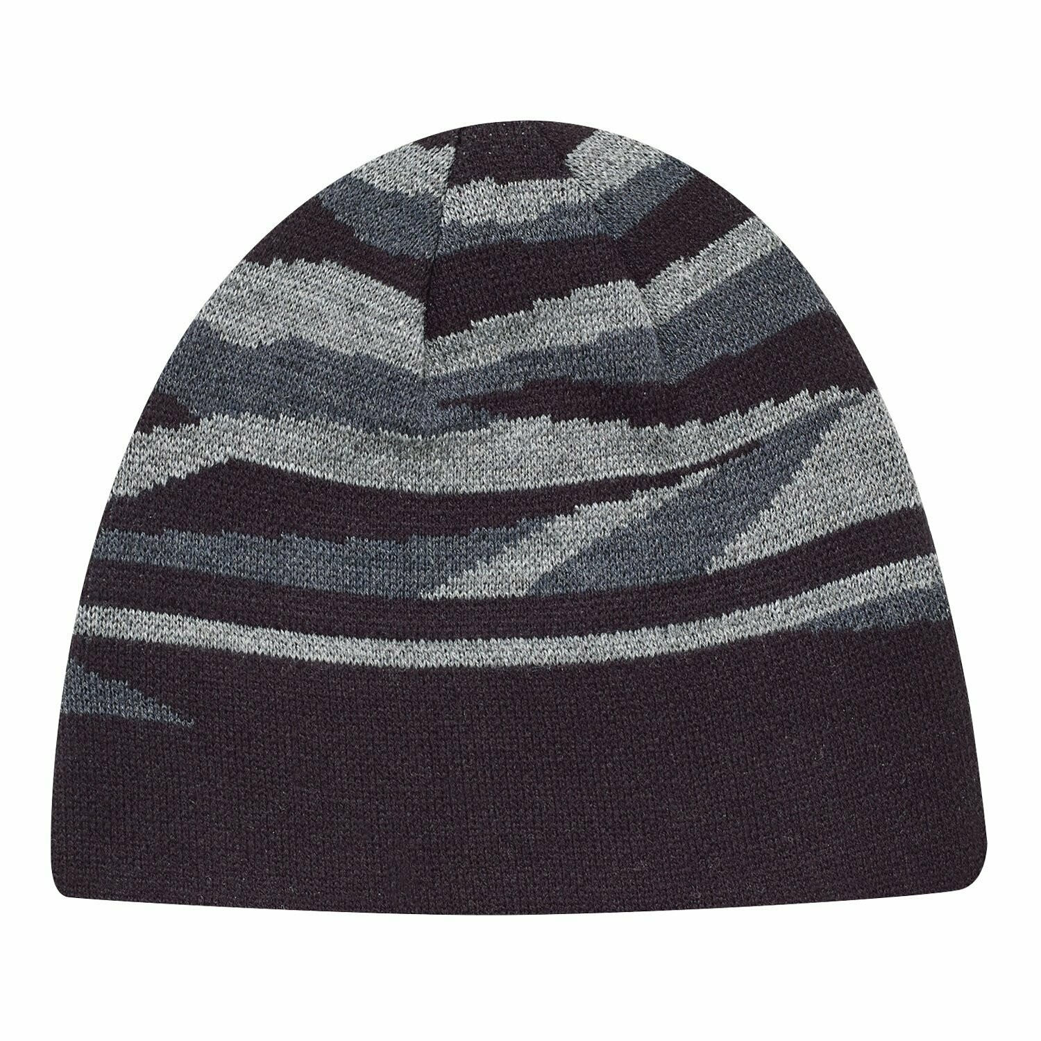 Acrylic Cuff Toque, Colours: Black/Charcoal/Slate