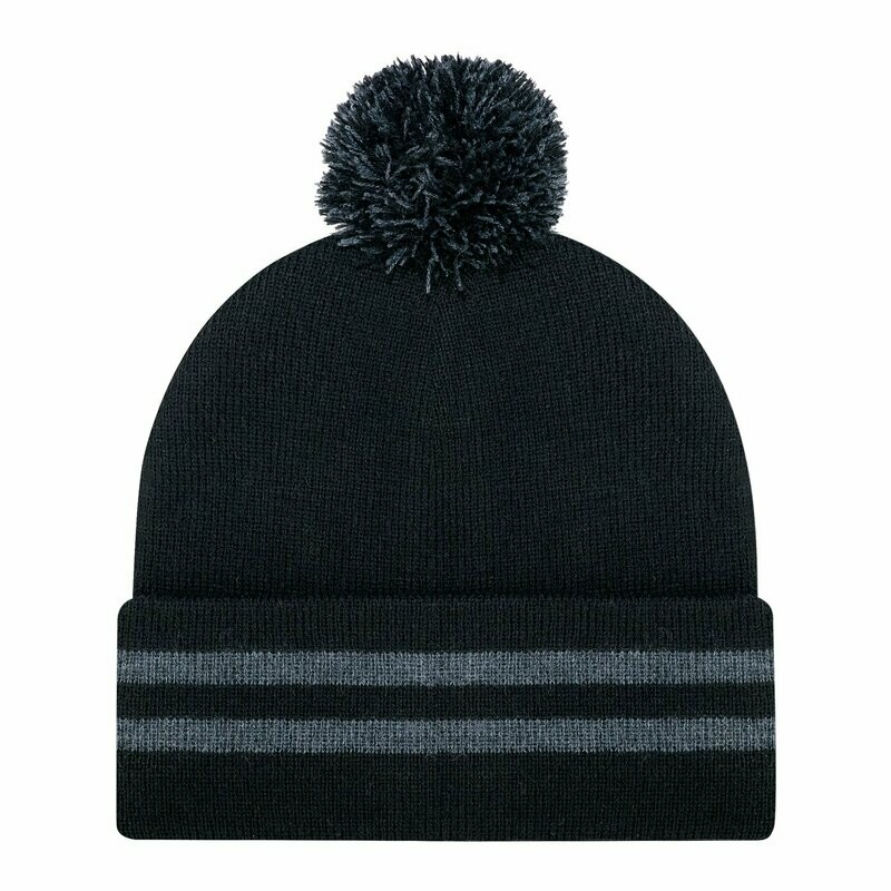 Acrylic Cuff Toque (Pom Pom 8cm)