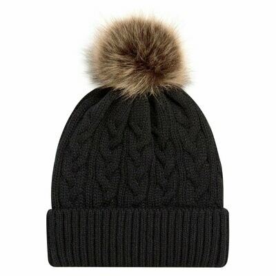 Acrylic Cuff Toque (Faux Fur Pom Pom 12cm)