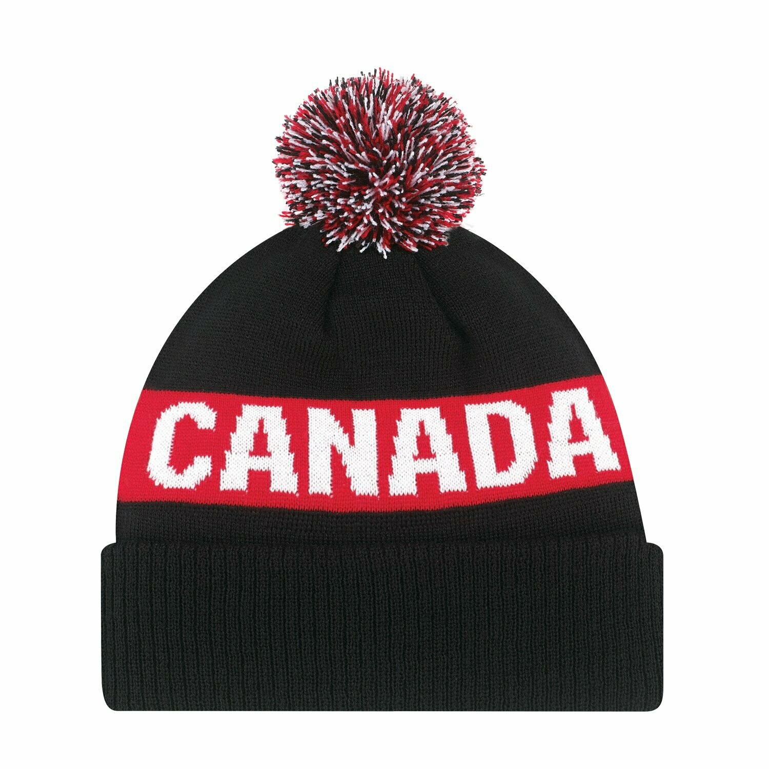 Acrylic Cuff Toque (Canada, Pom Pom 8cm), Colours: Canada