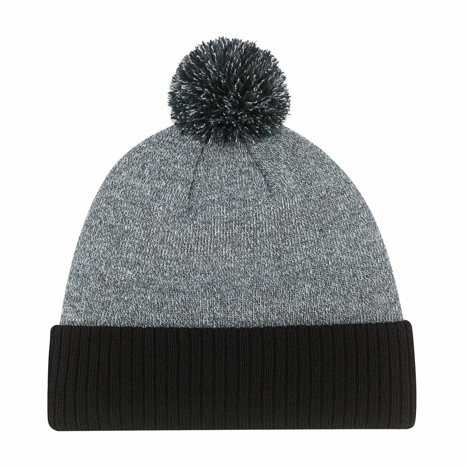 Acrylic Cuff Toque (Pom Pom 8cm), Colours: Black/Charcoal