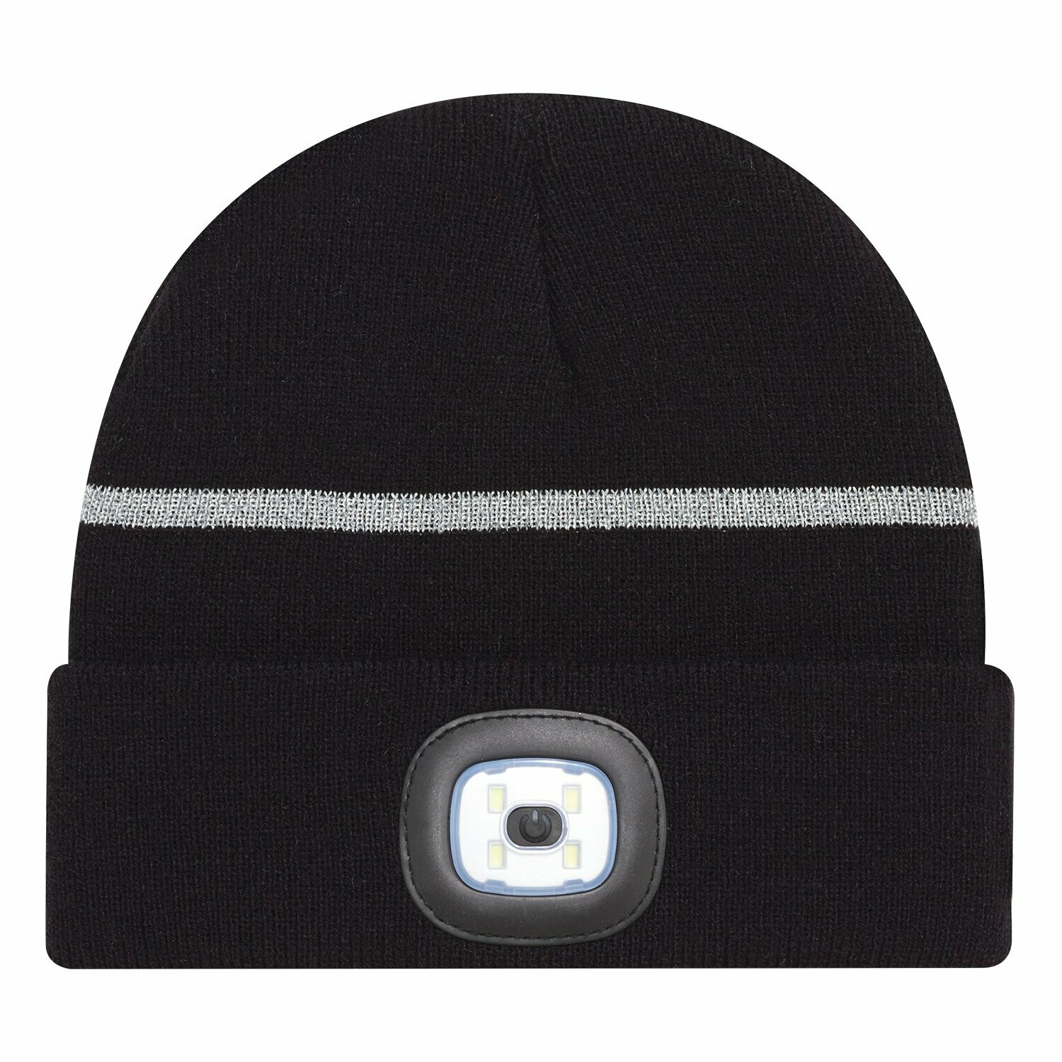 Acrylic Cuff Toque with LED light (Reflective, Safety), Colours: Black/Reflective Grey