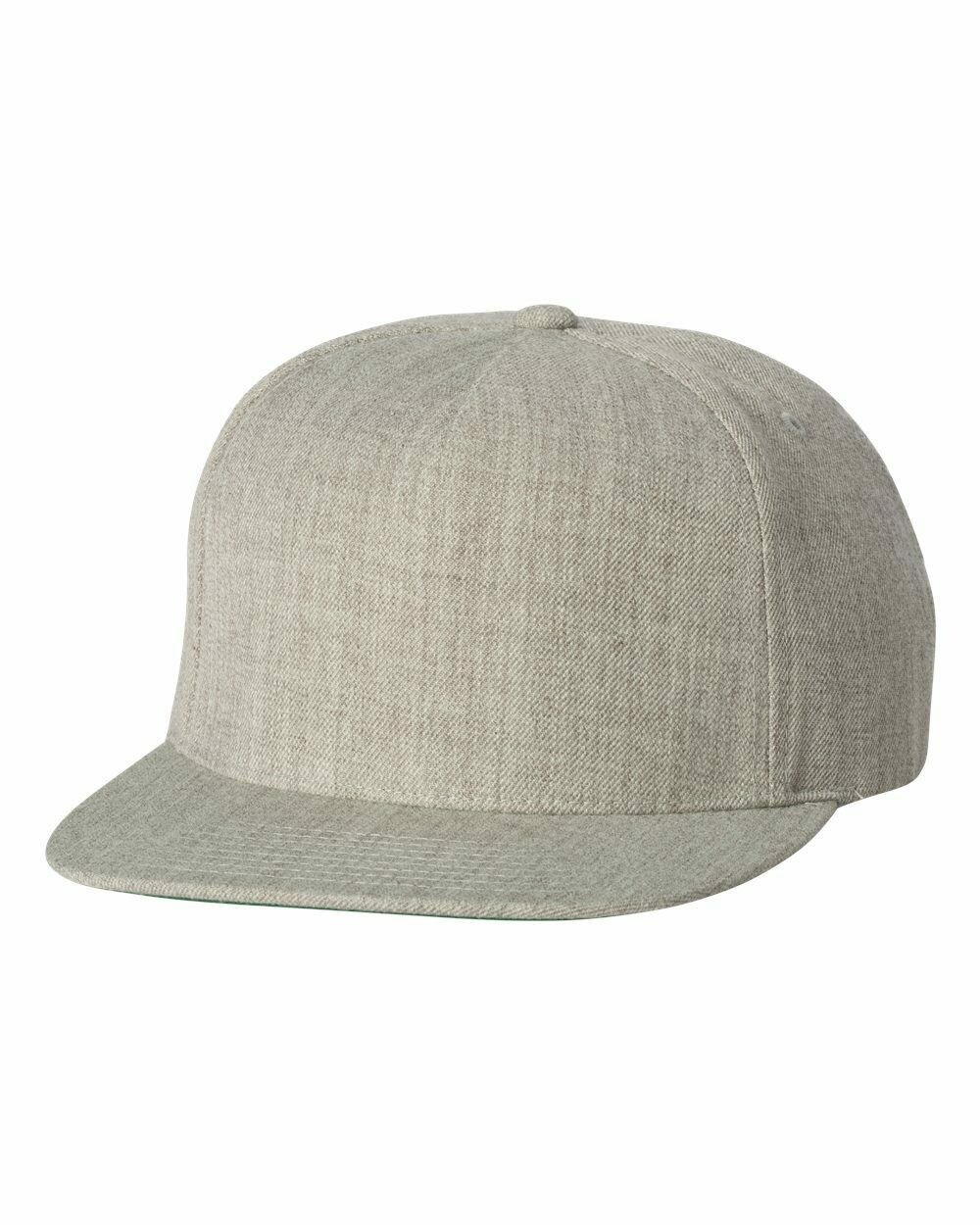 Wool Blend Snapback Cap, Colours: Heather Grey