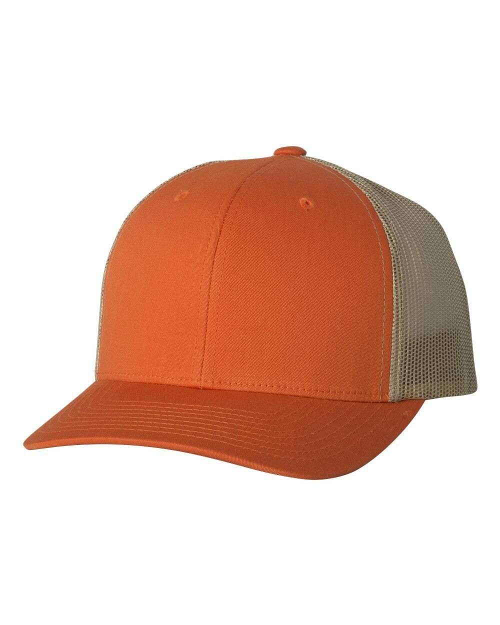 Six-Panel Retro Trucker Cap, Colours: Rustic Orange/Khaki