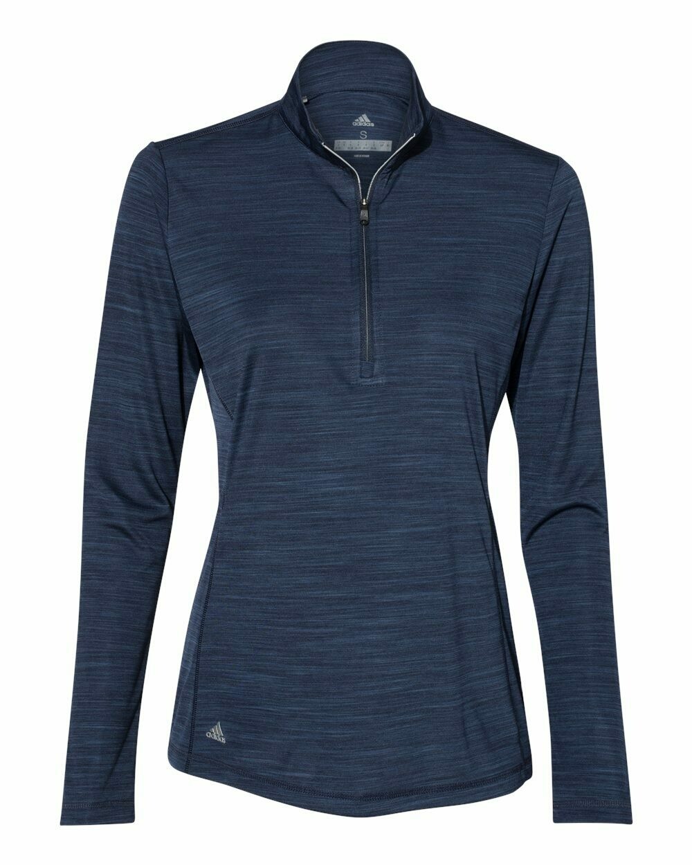 Women's Lightweight Mélange Quarter-Zip Pullover, Colour: Collegiate Navy Melange