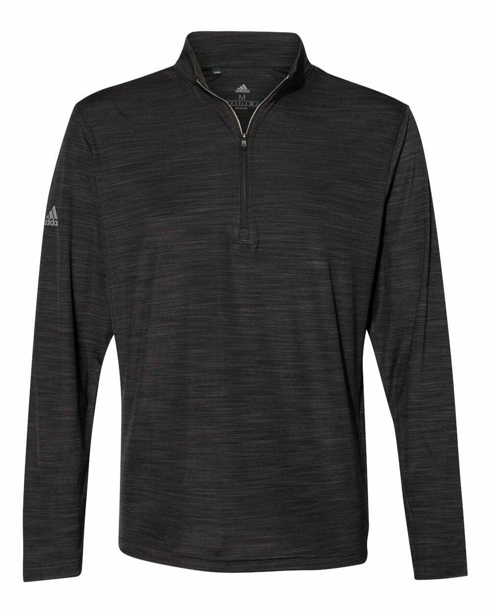 Lightweight Mélange Quarter-Zip Pullover, Colour: Black Melange