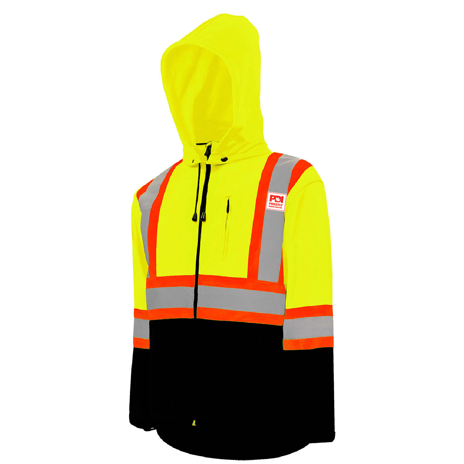 Soft Shell Traffic Jacket, 4" Refl. Tape, Colours: Lime Green/Black