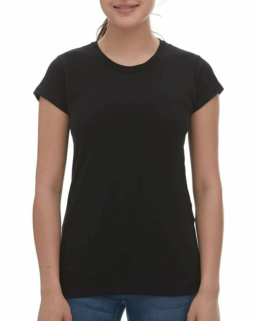 Women's Fine Jersey T-Shirt, Colours: Black