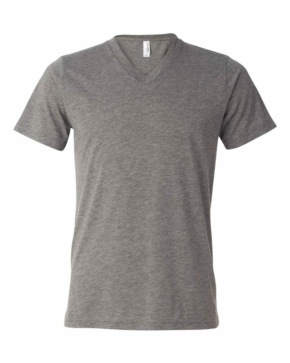 Unisex Triblend V-Neck Short Sleeve Tee, Colours: Grey Triblend