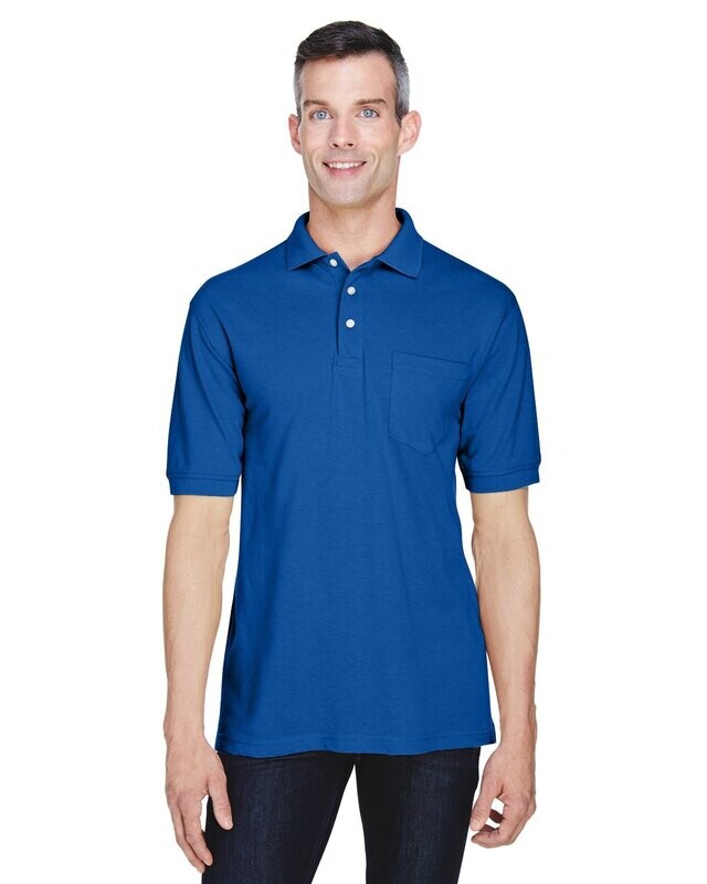 Harriton Men's 5.6 oz. Easy Blend™ Polo with Pocket