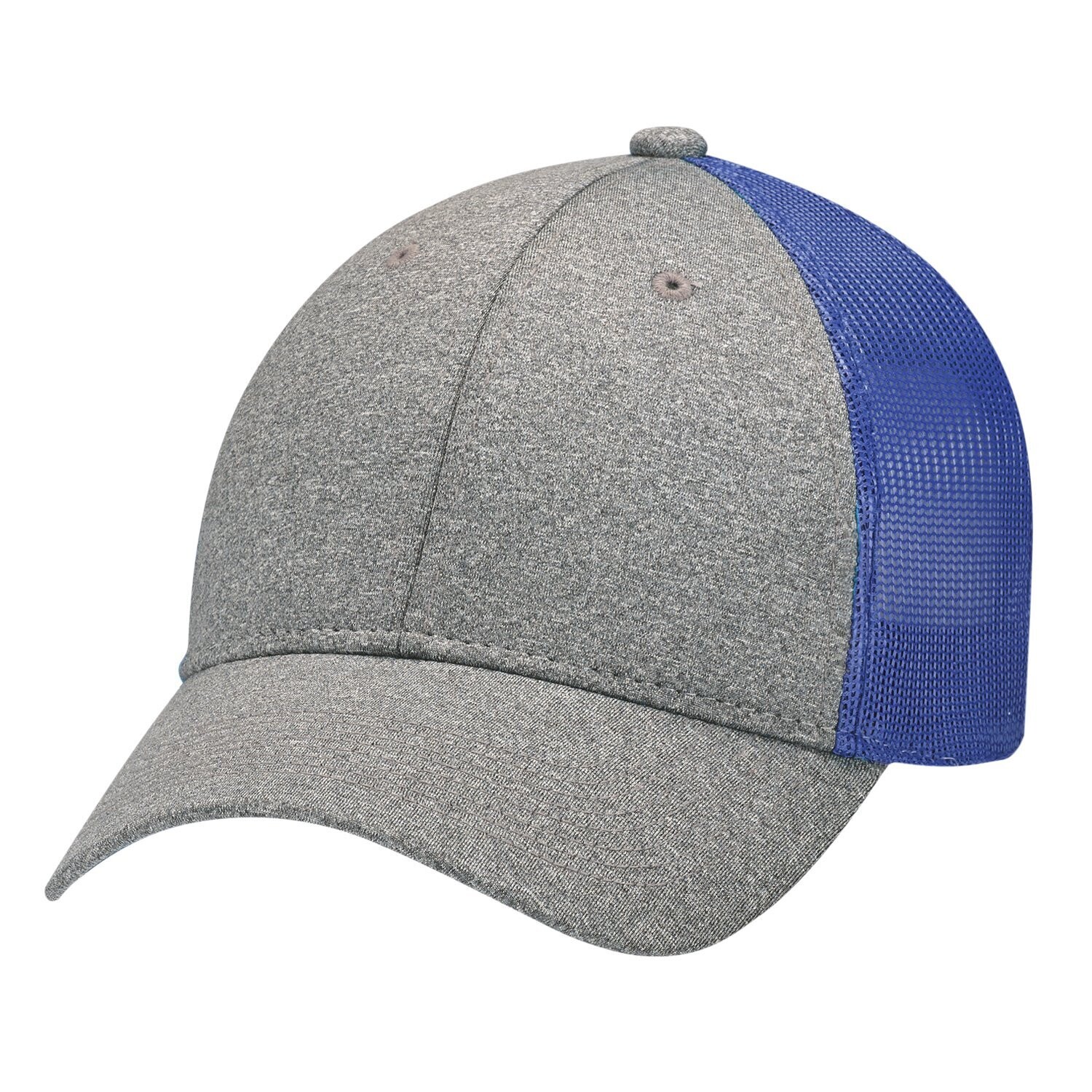 6 Panel Constructed Full-Fit (Mesh Back), Colours: Charcoal/Washed Royal