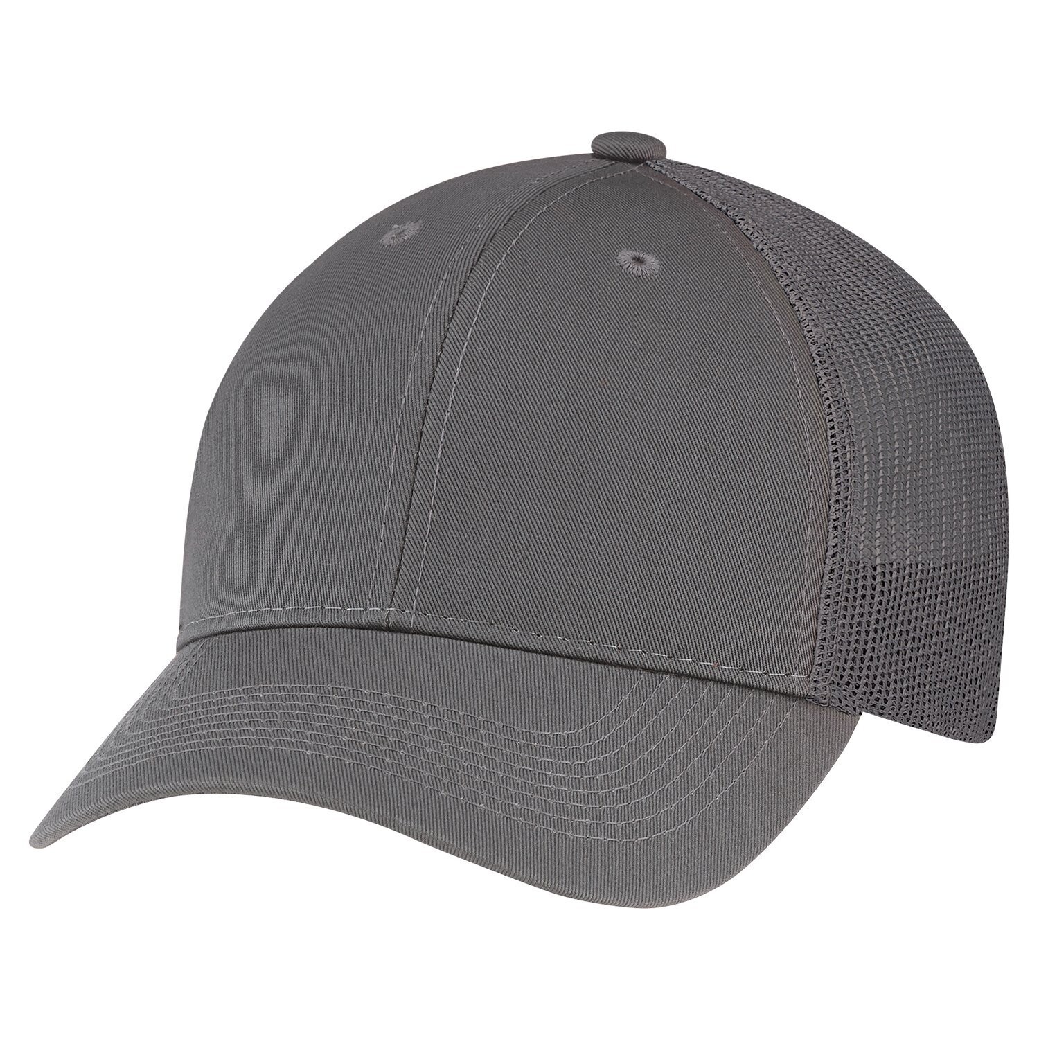 Enzyme Washed 6 Panel Constructed Full-Fit (Mesh Back), Colours: Washed Charcoal/Washed Charcoal