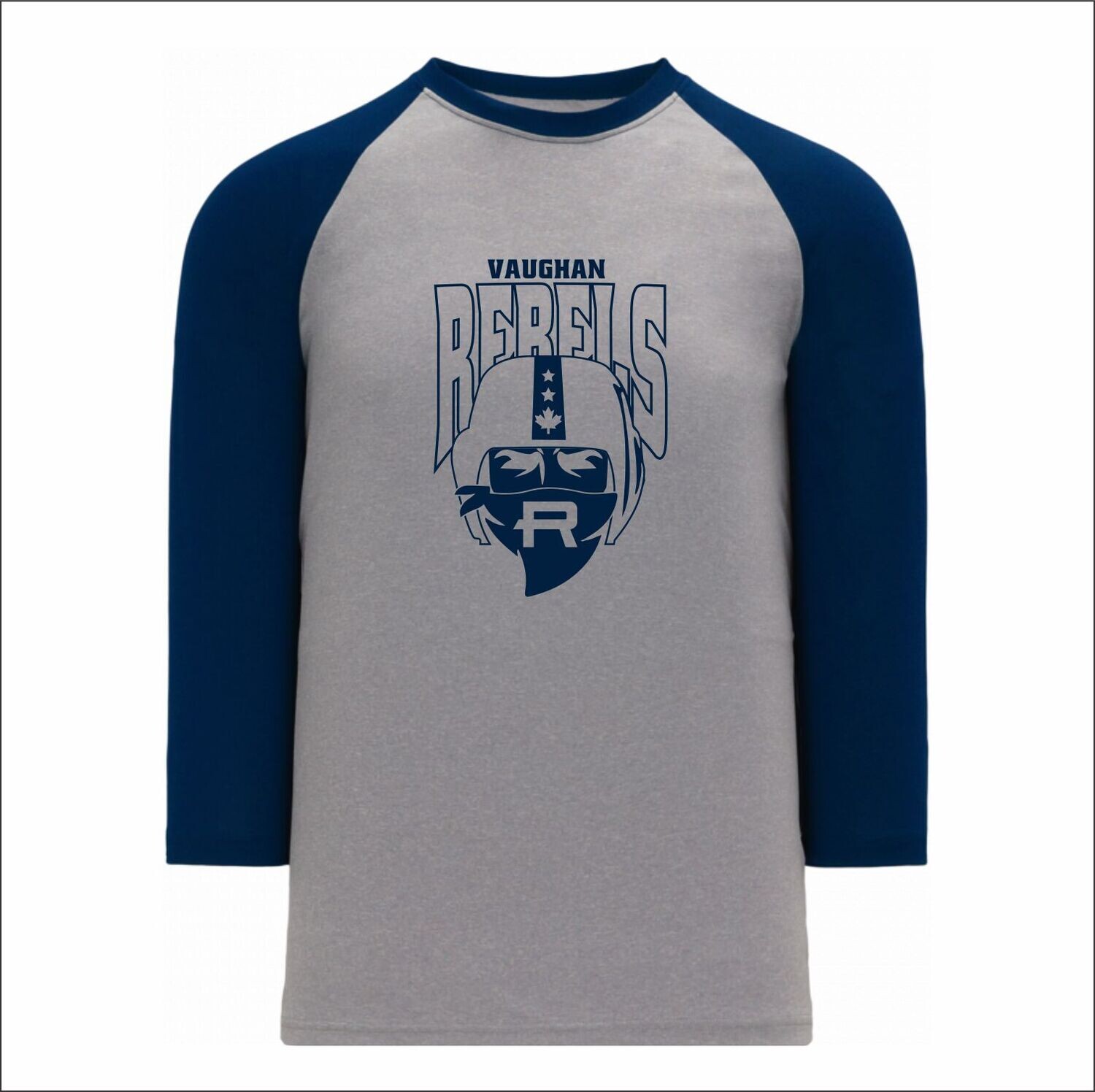 Baseball Long Sleeve Tee Grey Navy