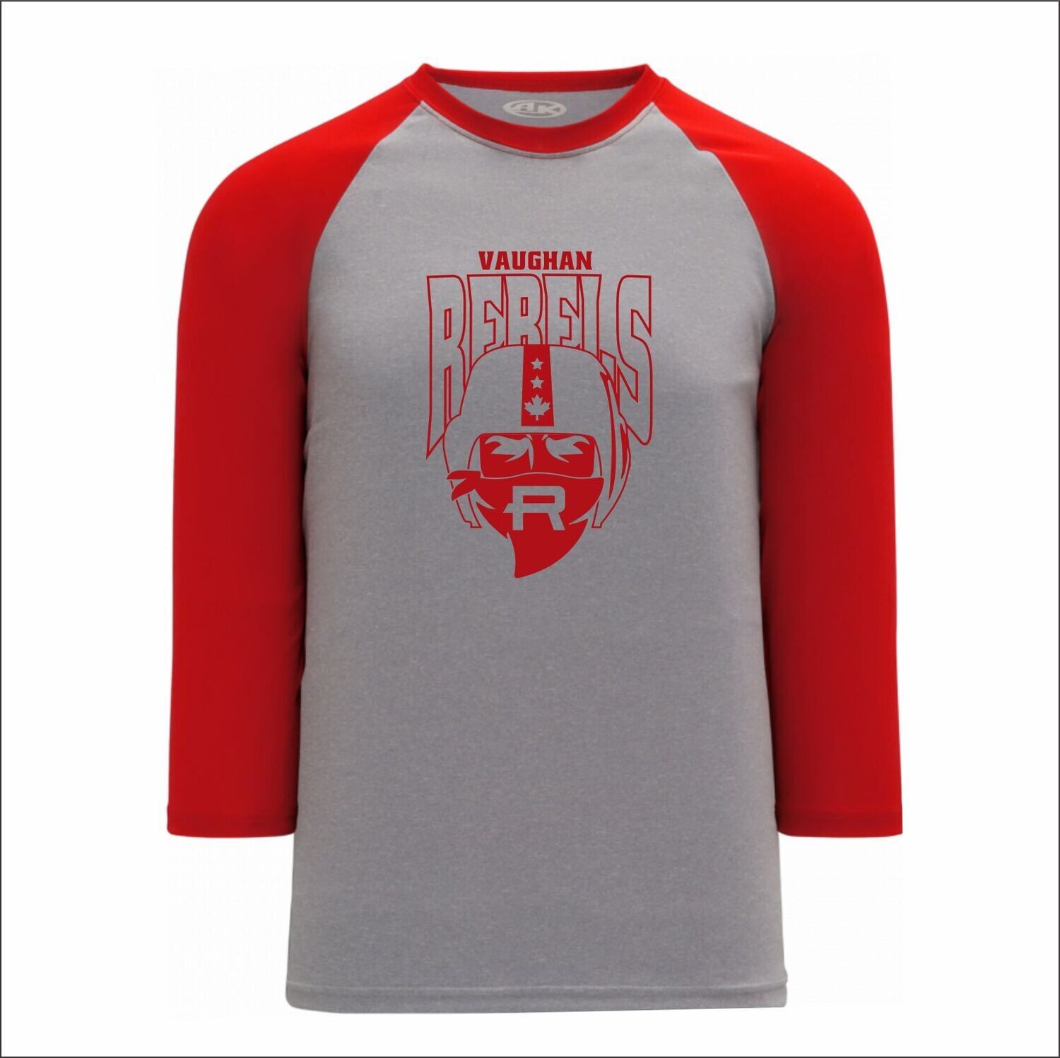 Baseball Long Sleeve Tee Grey Red