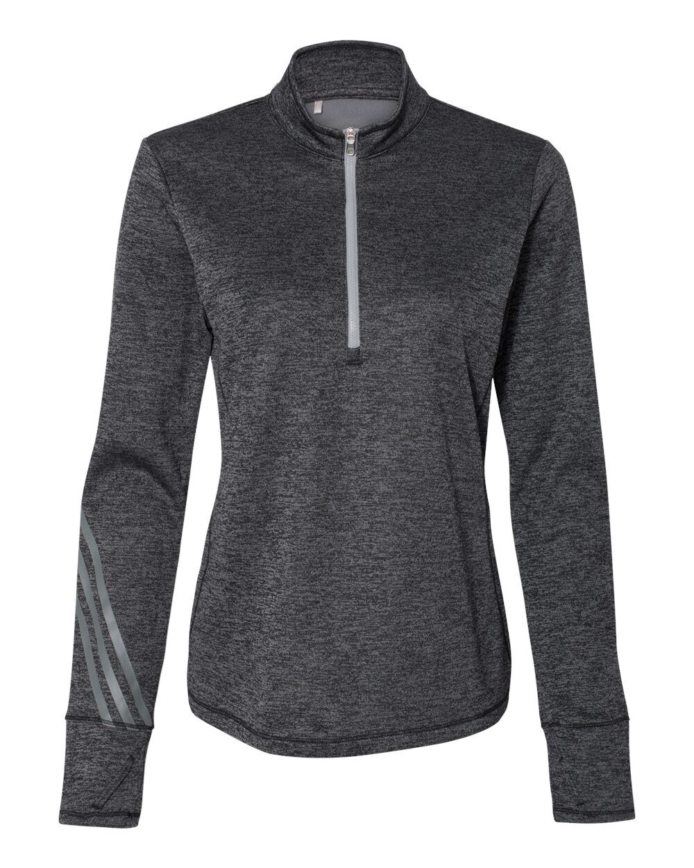 Adidas - Women's Brushed Terry Heathered Quarter-Zip Pullover