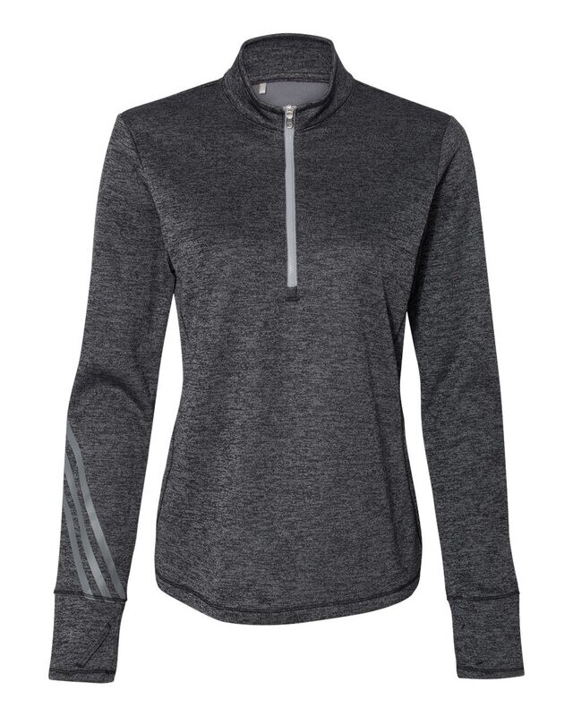 Adidas - Women's Brushed Terry Heathered Quarter-Zip Pullover