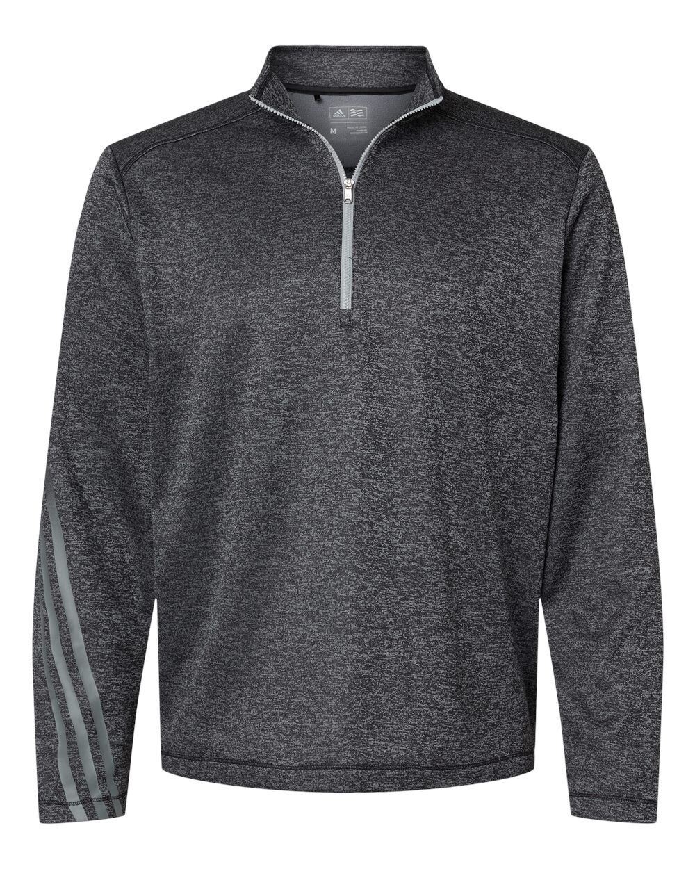 Adidas - Brushed Terry Heathered Quarter-Zip Pullover