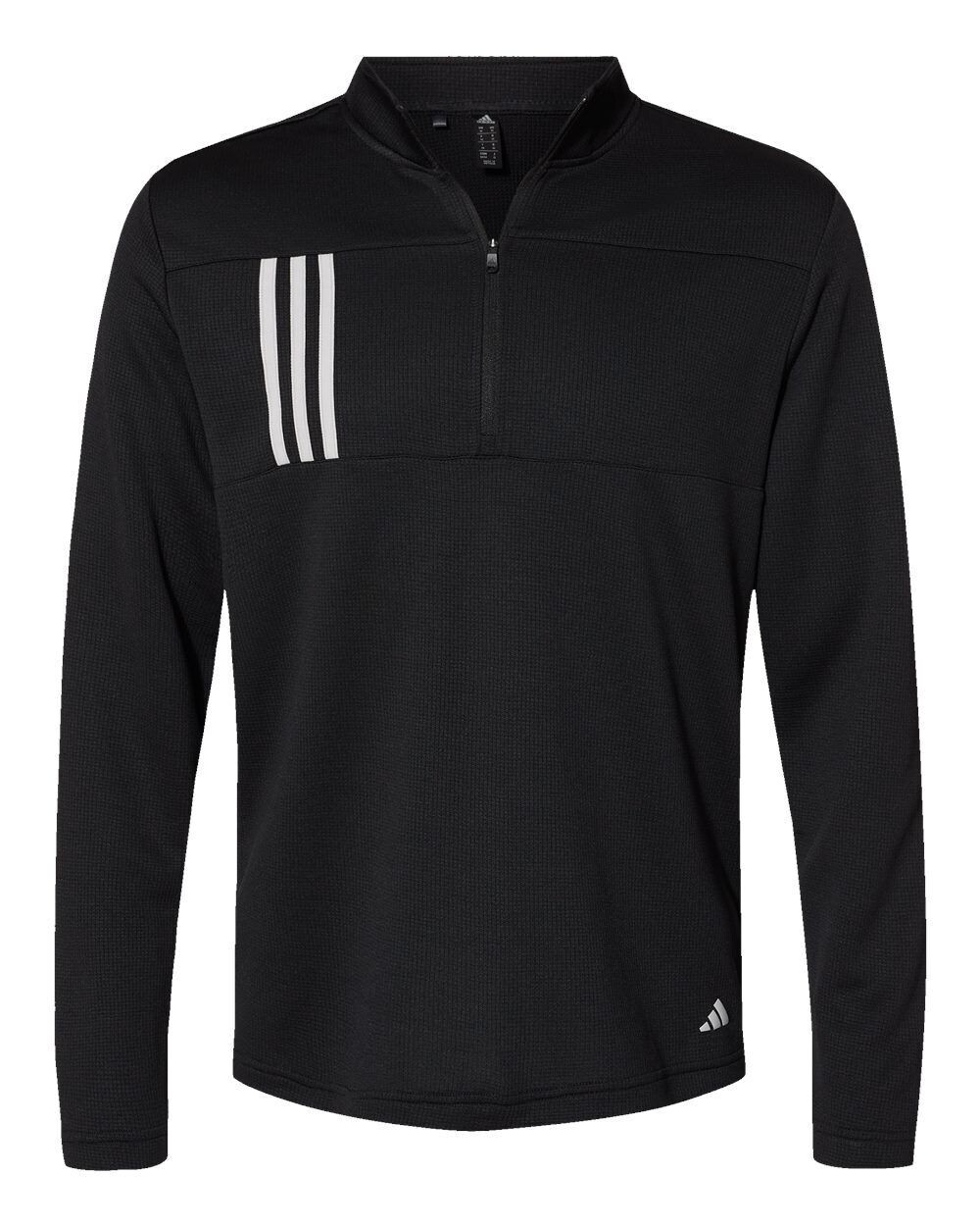 Adidas 3 Stripes Double Knit Quarter Zip Pullover