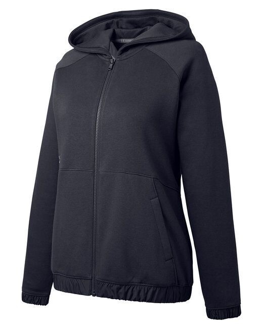 Under Armour - Ladies' Hustle Full-Zip Hooded Sweatshirt, Colours: Black/White